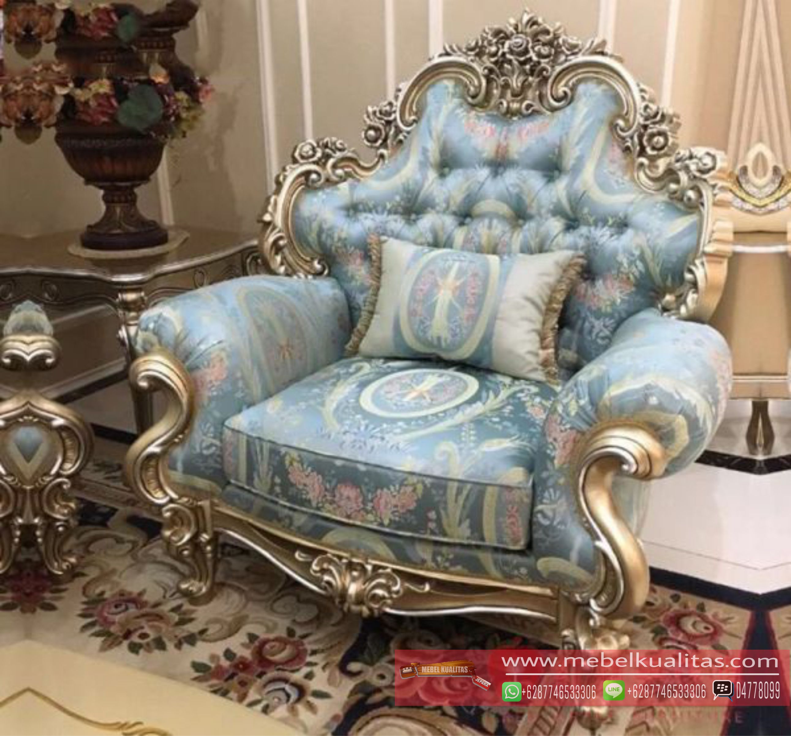 Sofa Luxury Mewah Armchair Terbaru MEBEL JATI UKIR KUALITAS JEPARA