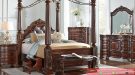Set Kamar Tidur Jati Walnut King Canopy Bedroom Furniture